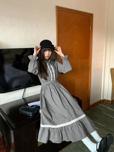 plaid long dress
