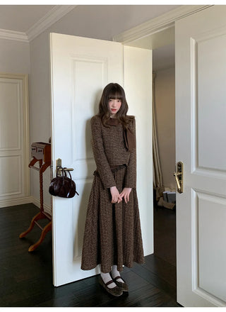 tie-neck coat set