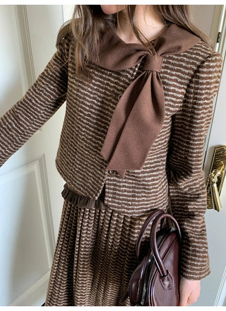 tie-neck coat set