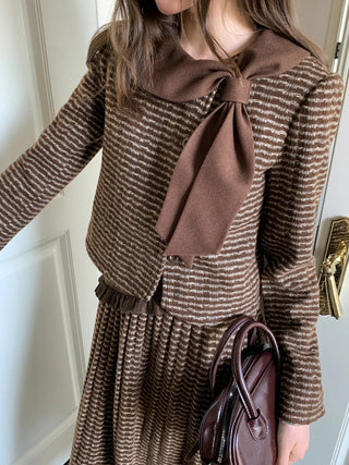 tie-neck coat set