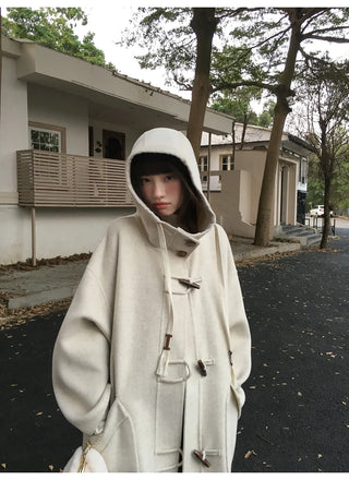 hooded wool coat