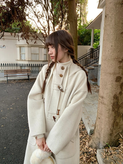 hooded wool coat