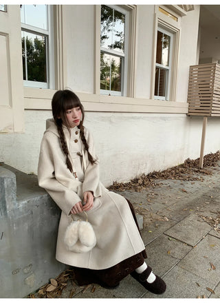 hooded wool coat