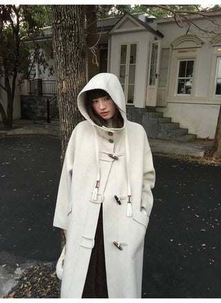 hooded wool coat