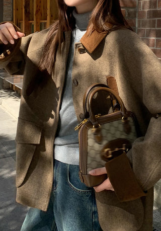 herringbone wool coat