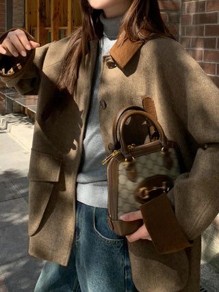 herringbone wool coat