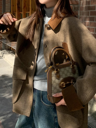 herringbone wool coat