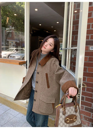 herringbone wool coat