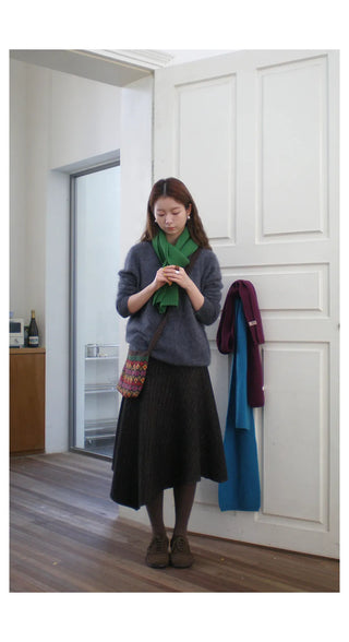 wool pleated skirt