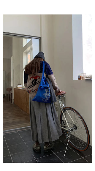 Wool-Blend Pleated Skirt