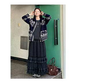 woolen plaid skirt