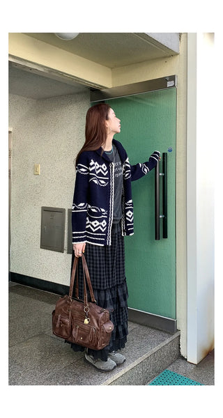 woolen plaid skirt