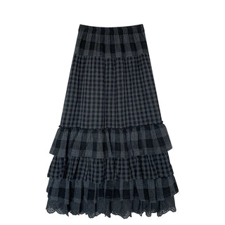 woolen plaid skirt