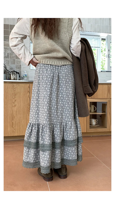 lace floral skirt
