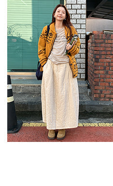 jacquard wool coat