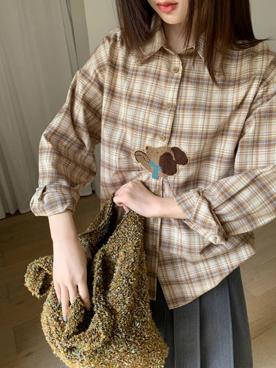 puppy plaid shirt