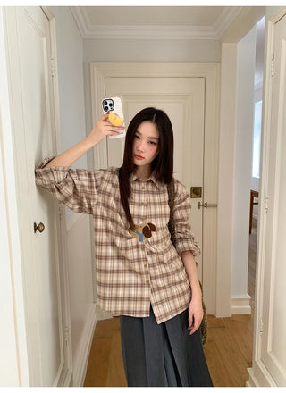 puppy plaid shirt