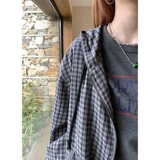 plaid hooded jacket