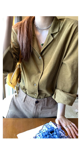 yellow corduroy shirt