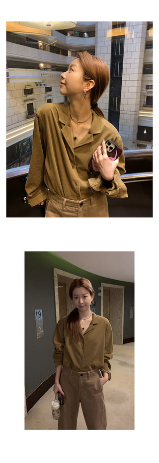 yellow corduroy shirt