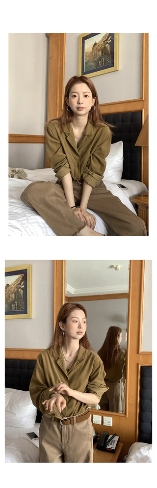 yellow corduroy shirt