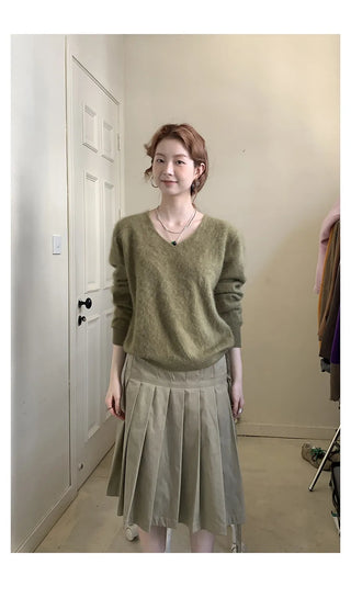 lace-up pleated skirt