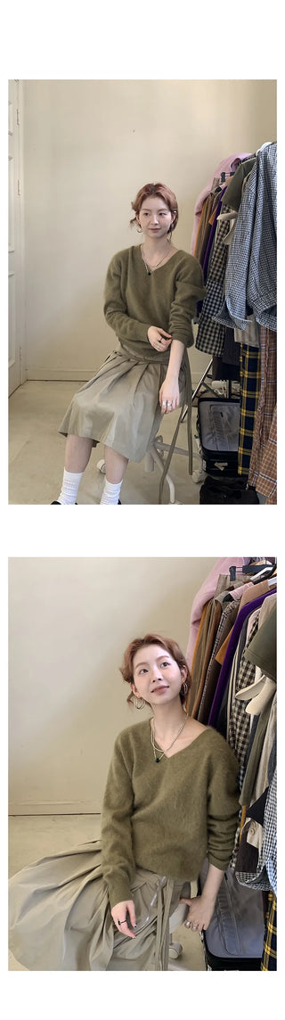 lace-up pleated skirt