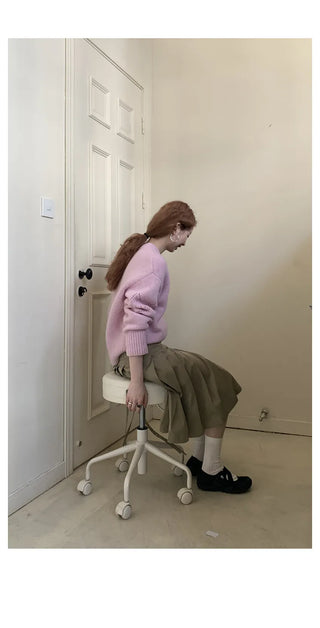 lace-up pleated skirt