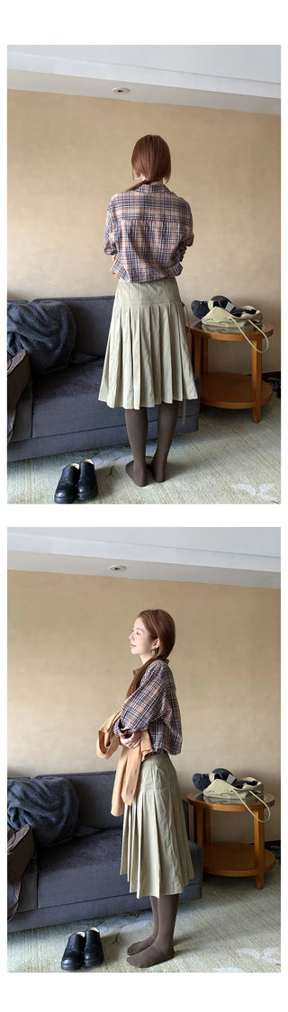 lace-up pleated skirt