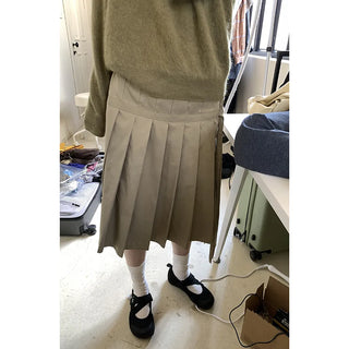 lace-up pleated skirt