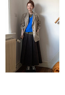 vertical stripe skirt