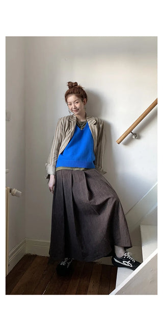 vertical stripe skirt