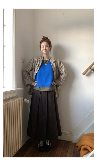 vertical stripe skirt