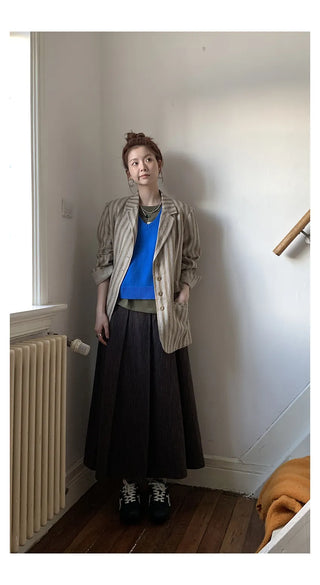 vertical stripe skirt