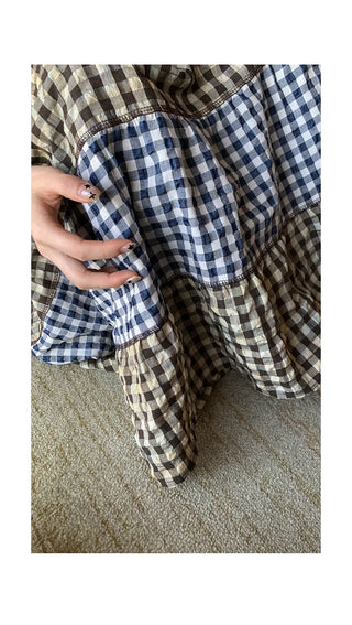 color plaid skirt