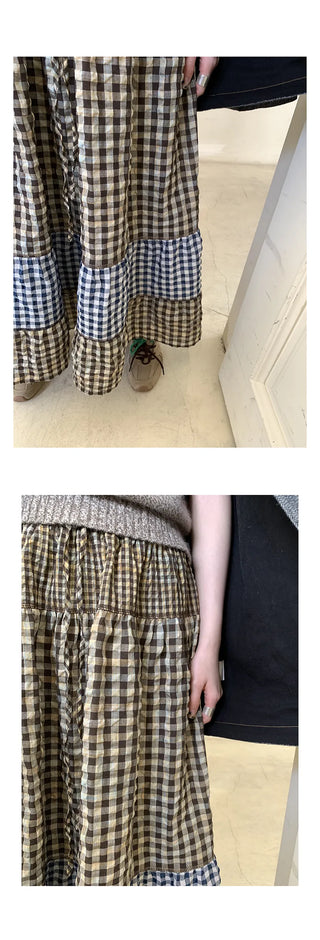 color plaid skirt