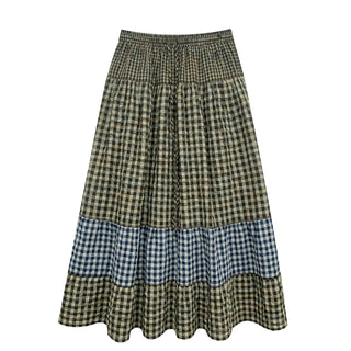 color plaid skirt