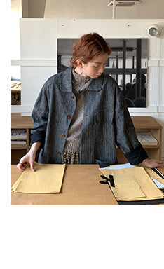 linen herringbone coat