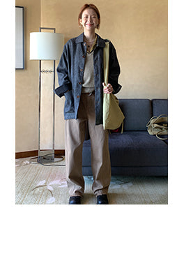 linen herringbone coat