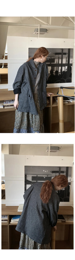 linen herringbone coat