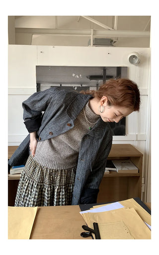 linen herringbone coat