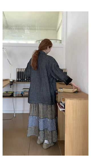 linen herringbone coat