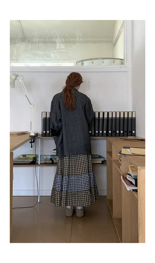 linen herringbone coat