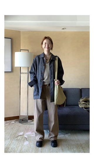 linen herringbone coat