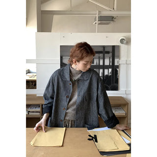 linen herringbone coat