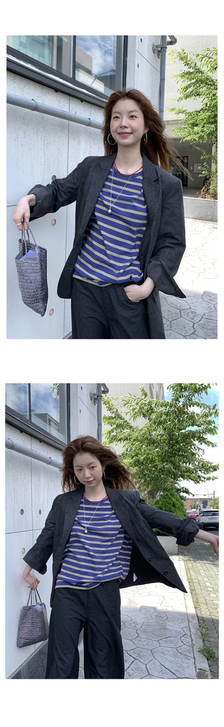 linen texture blazer