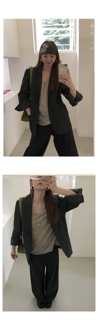 linen texture blazer