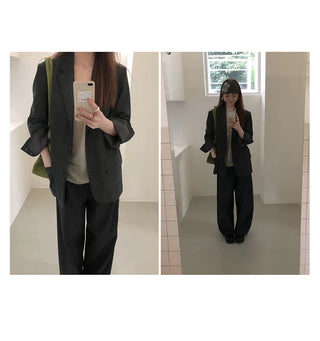 linen texture blazer