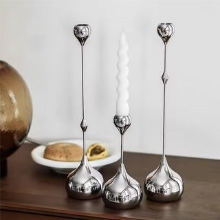 Minimalist Silver Candle Holder