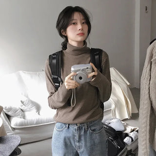 Striped turtleneck